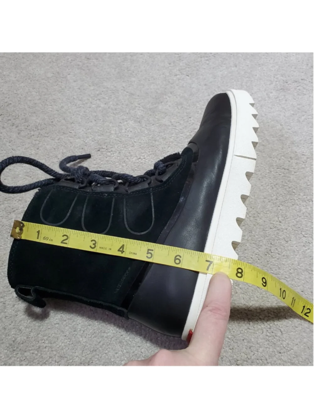 SOREL Joan Of Arctic Next Lite Shearling Snow Boots Black 8.5 Leather Winter
